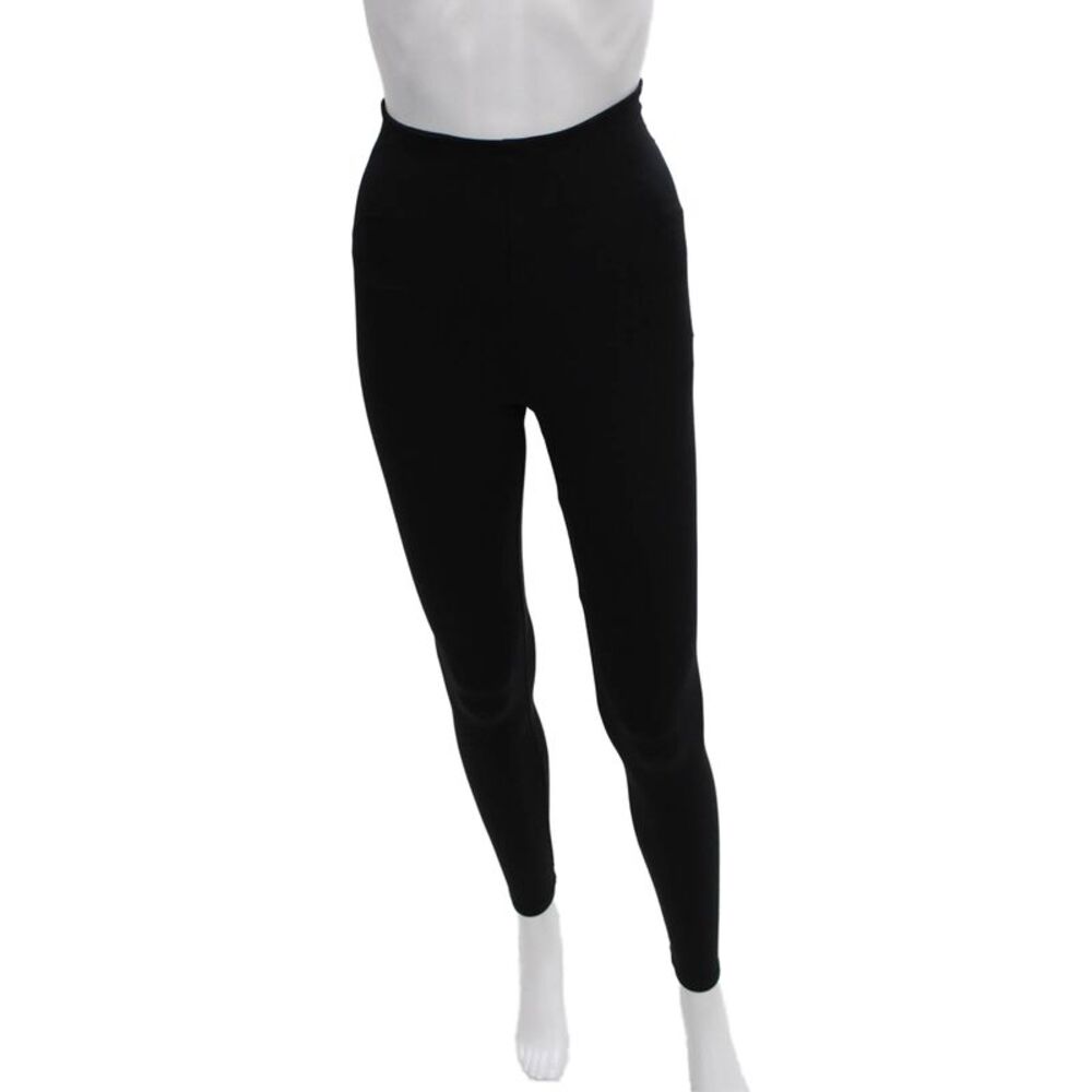 Commando Women Ankle Leggings Black Nylon Solid Size M